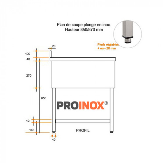 Fregadero de acero inoxidable esp LV 1600 X 600 X 850 MM (L x P x A) ESC derecho 2 piletas - v3