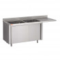 Fregadero de acero inoxidable sobre mueble esp. LV 1600 X 600 X 850 MM (L x P x A) ESC derecho 2 piletas