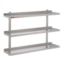 Estante de pared 3 niveles de acero inoxidable 1000 (L) x 400 mm (P)