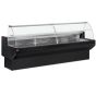 Mostrador vitrina refrigerado ventilado negro cristales curvos con reserva 1040 mm (L)