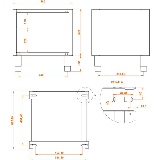 Base para lavavajillas 50 x 50 - v2