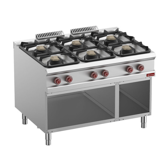 Fourneau 6 feux vifs gaz sur meuble, Ligne 900