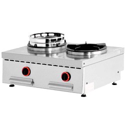 Fuego wok gas de sobremesa 2 fuegos (2 x 15 kW)