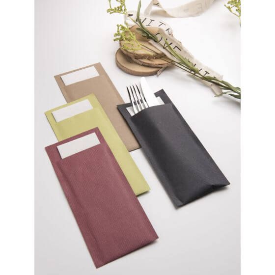 Bolsa servilleta kraft negra 20 x 8,5 cm (5 x 100 u.) - v3
