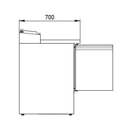 Mesa de preparación refrigerada 3 puertas prof.700 MM - v2