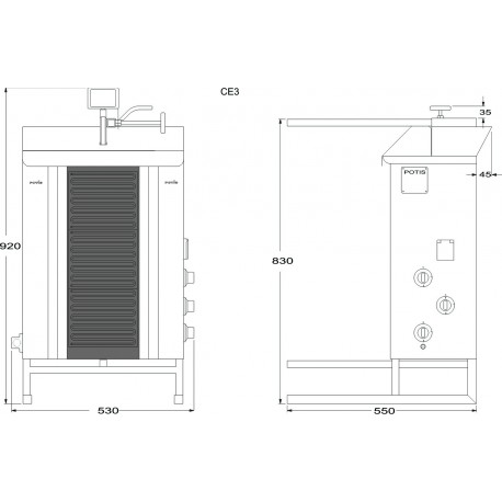 Doner kebab eléctrico 30 kg - v2