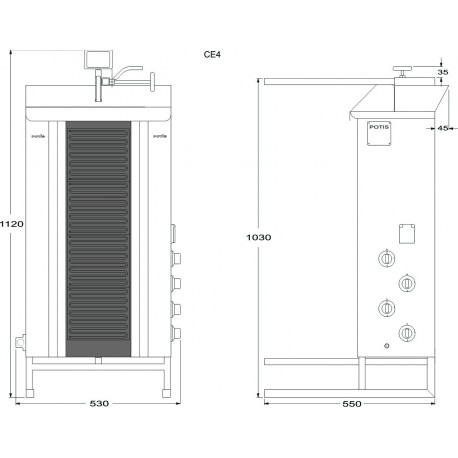 Doner kebab eléctrico 50 kg - v2