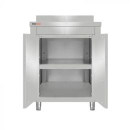 Meuble bas inox adossé à porte battante 800 x 600 x 850 mm - v2