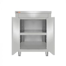 Meuble bas inox central à porte battante 800 x 700 x 850 mm - v2