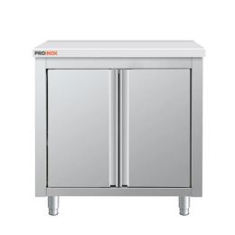 Meuble bas inox central à porte battante 800 x 700 x 850 mm