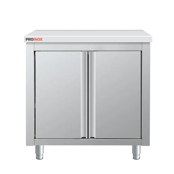 Meuble bas inox central à porte battante 800 x 700 x 850 mm