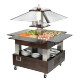 Bufé central refrigerado isla con tapa fija - 4 x GN1/1 - vengué