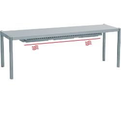 Estante caliente 1 nivel - 2000 x 350 x 400 mm (L x P x A)