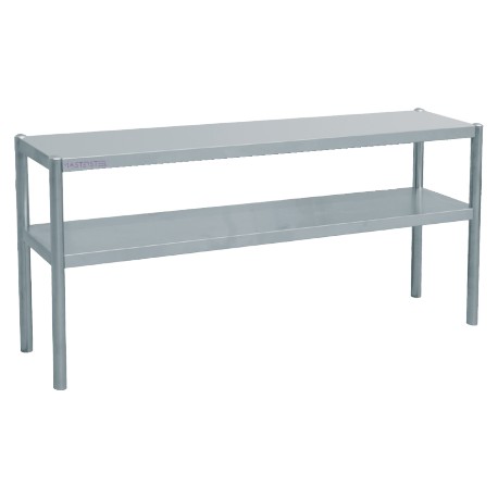 Estante de chef de acero inoxidable 2 niveles 800 x 350 mm (L x P)