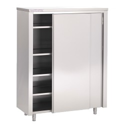 Mueble alto de acero inoxidable con puertas correderas 1200 x 600 x 1800 mm (L x P x A)