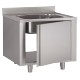 Fregadero de acero inoxidable sobre mueble 1 pileta 700 X 700 X 850 MM (L x P x A) 2 puertas batientes
