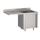 Fregadero de acero inoxidable sobre mueble esp. LV 1200 X 700 X 850 MM (L x P x A) ESC izquierda 1 pileta